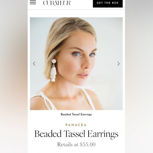 PANACEA White Rachel Zoe Beaded Tassel Dangle Earrings Set | NEW/NWT!!💟💟 - Picture 6 of 7